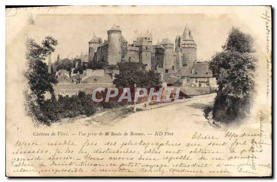 CPA Chateau de Vitre Vue prise de la Route de Rennes