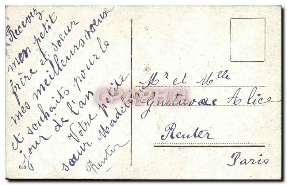 CPA Fantaisie Enfants Luge — Verso