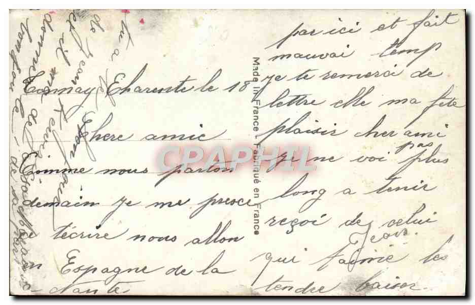 CPA Fantaisie Femme Couple — Verso