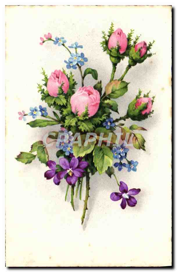 CPA Fantaisie Fleurs