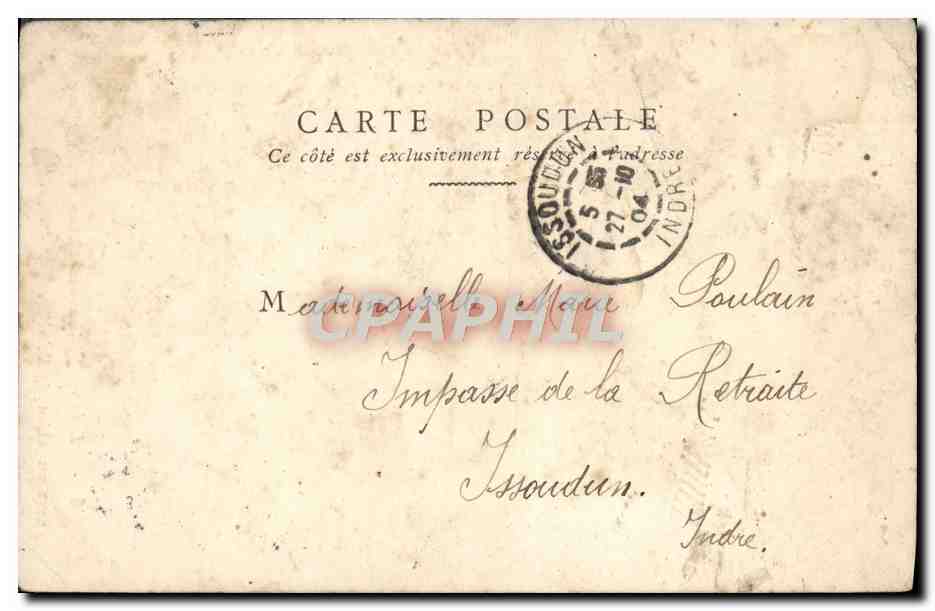 CPA Fantaisie Femme Hotel du Chariot d'Or — Verso