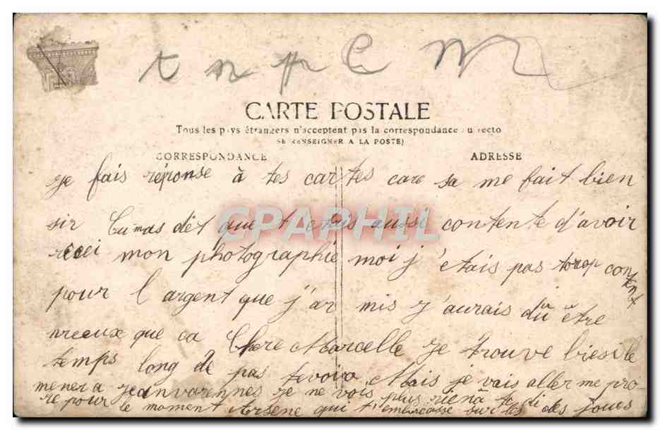 CPA Fantaisie Homme — Rückseite