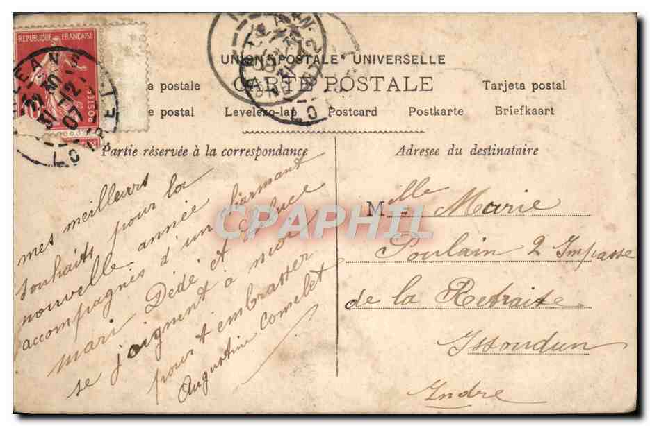 Homme avec bouquet de roses — 'Neuvelage Année' — S.P. n° 8126 — Rückseite
