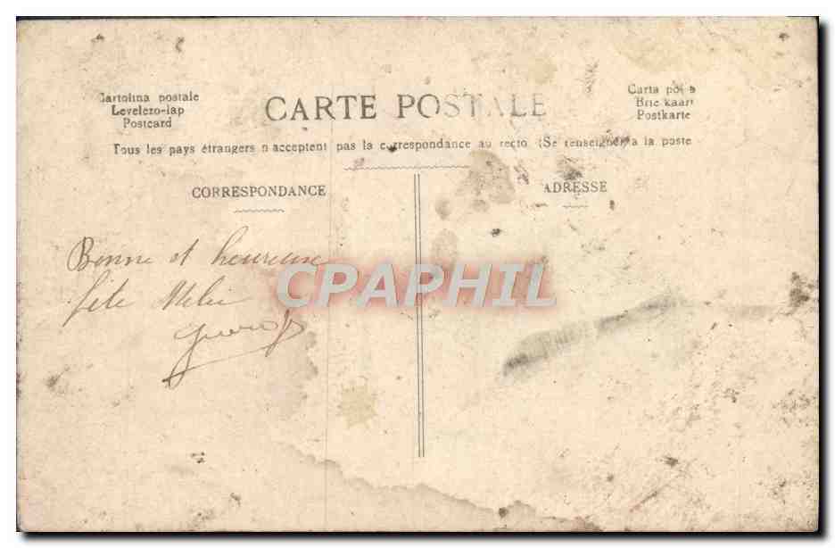 CPA Fantaisie Homme Fleurs — Rückseite