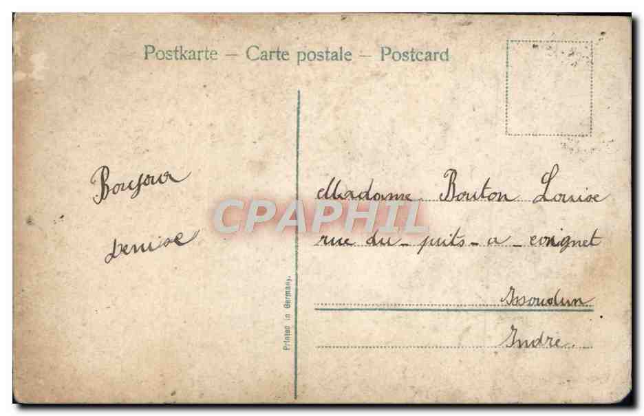Fille tenant un grand œuf de Pâques — Joyeuses Pâques — éditeur inconnu — Verso