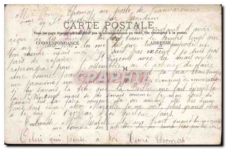 CPA Fantaisie Femme avec son livre — Verso