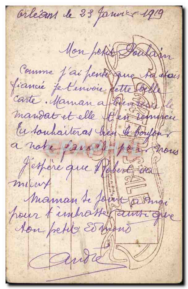 CPA Fantaisie Femme Fiancailles — Verso