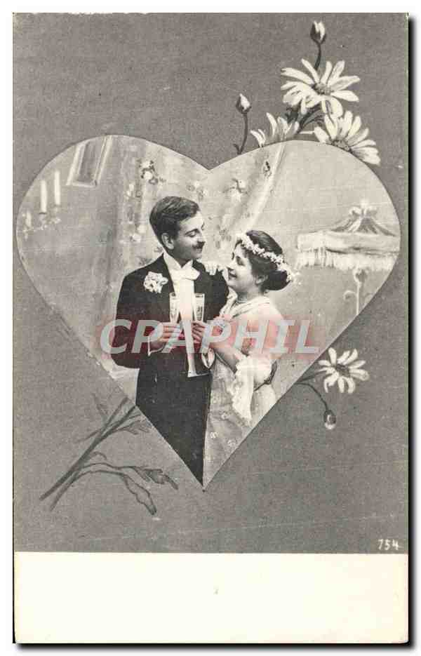 CPA Fantaisie Femme Coeur