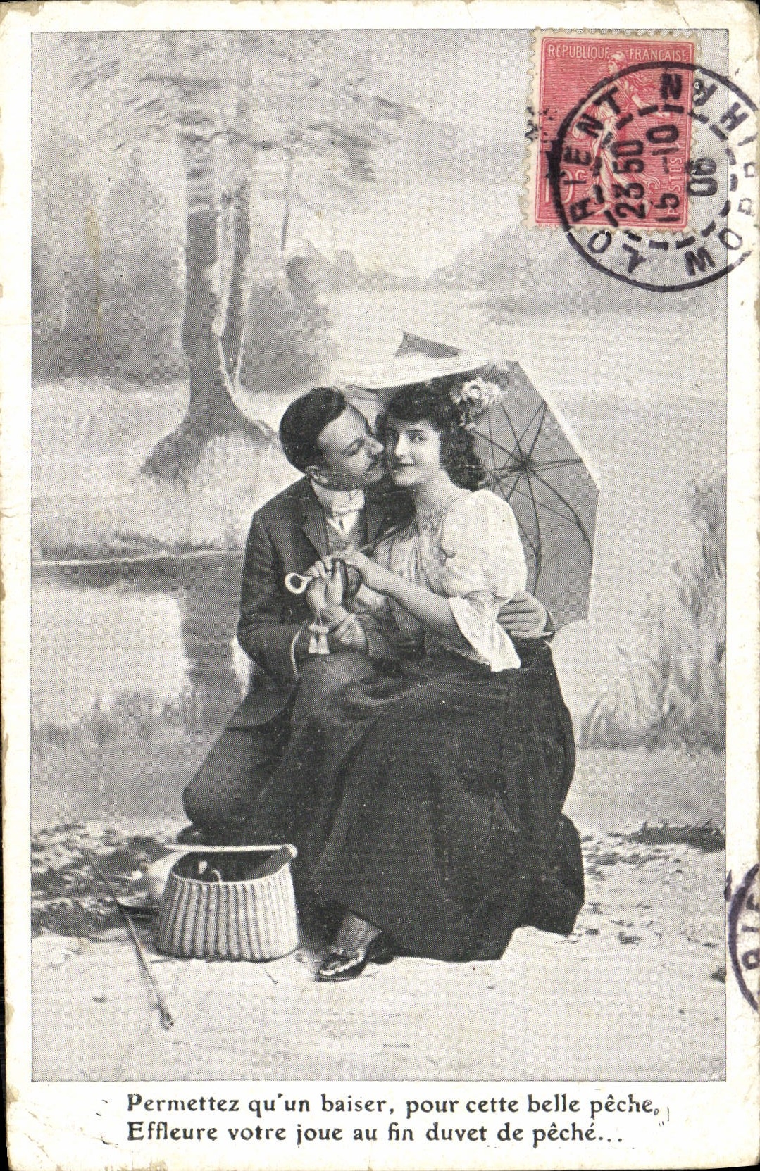 Antike Ansichtskarte Fantasie Frau