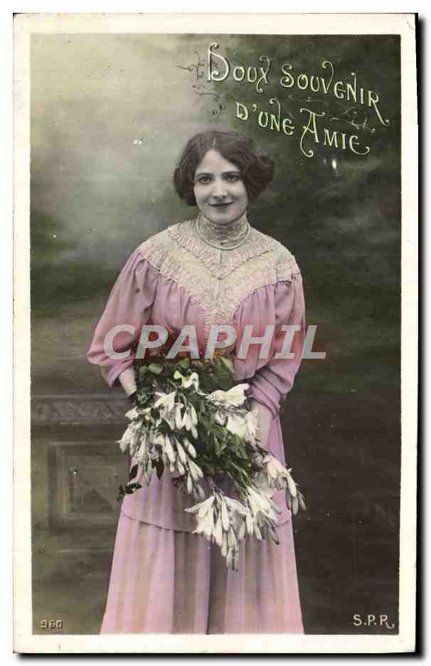 Femme en robe rose — souvenir d'amie — S.P.R. n° 960