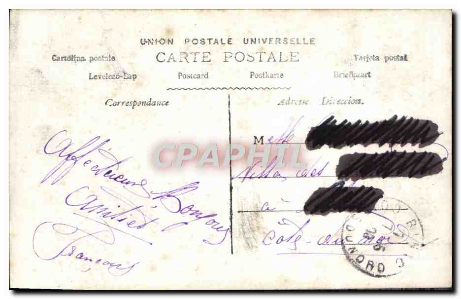 Femme en robe rose — souvenir d'amie — S.P.R. n° 960 — Verso