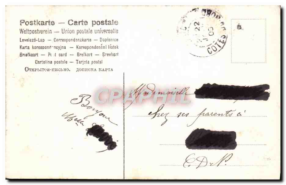 CPA Fantaisie Femme  — Rückseite