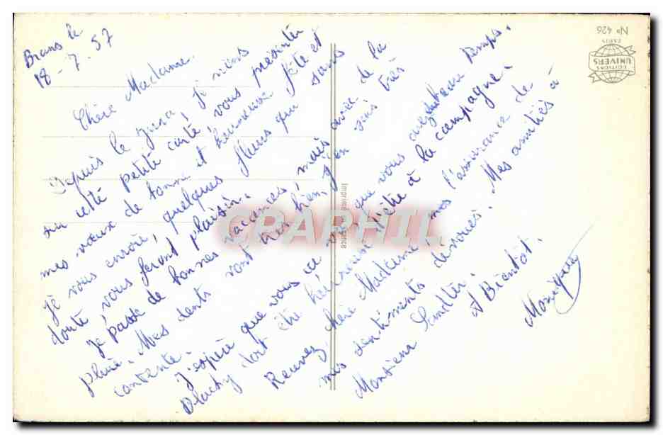 CPA Fantaisie Fleurs Oiseau — Verso