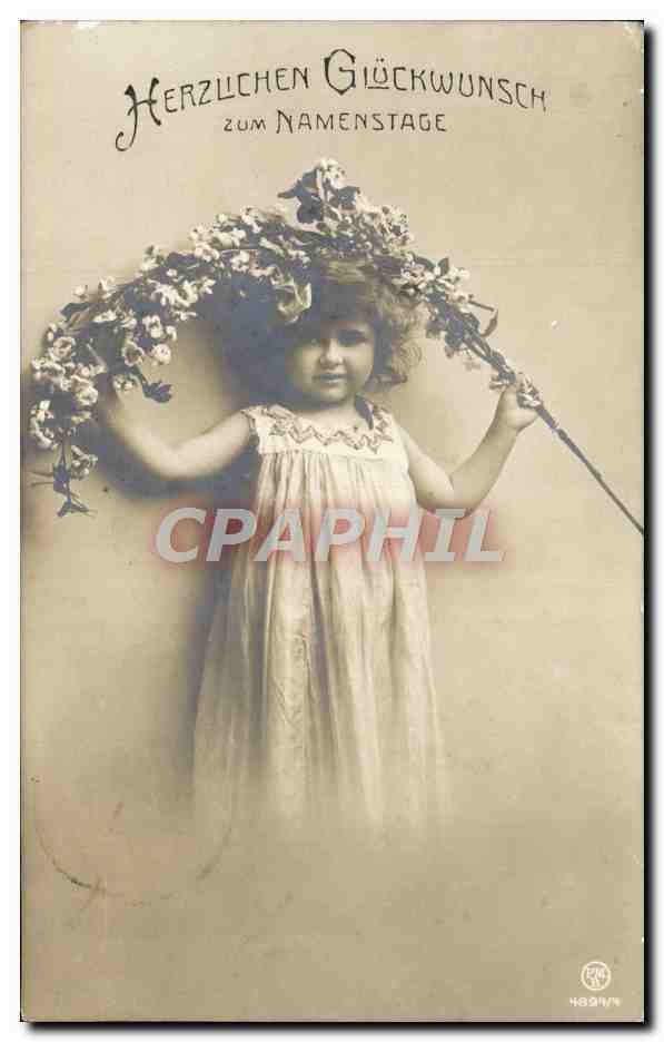 CPA Fantaisie Enfant Fleurs