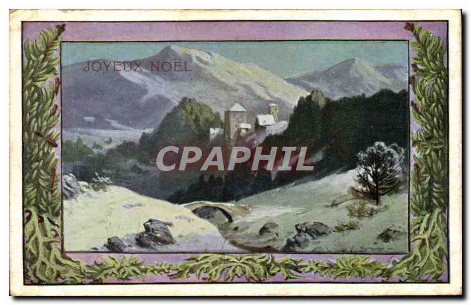 CPA Fantaisie Paysage de montagne