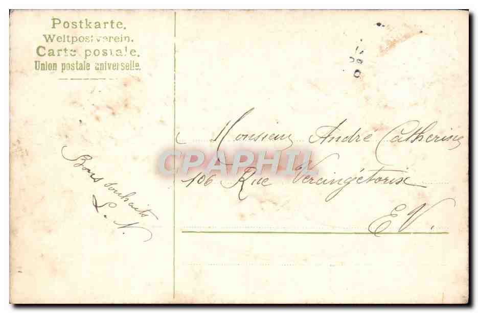 CPA Fantaisie Fleurs Souliers — Rückseite