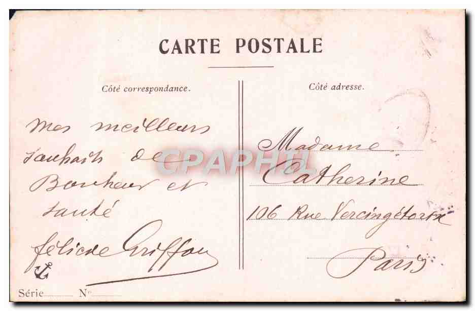 CPA Fantaisie Fleurs Oiseau  — Verso