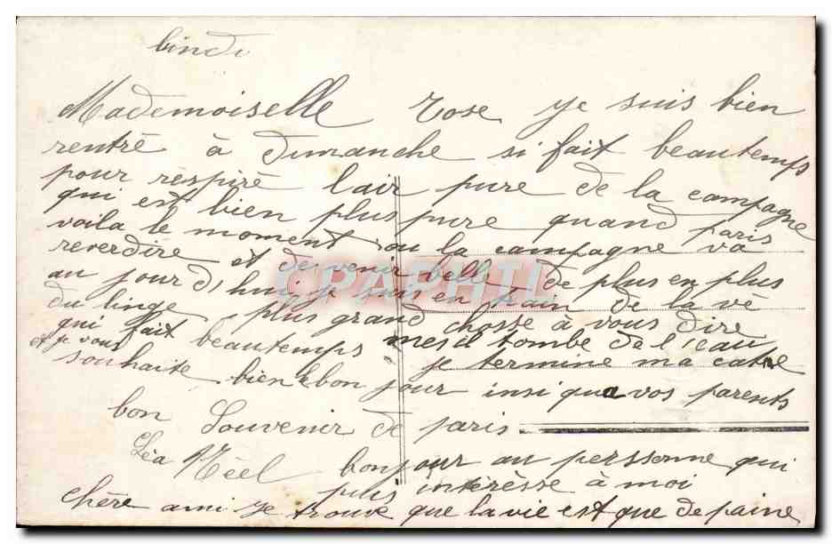 CPA Fantaisie Femme  — Rückseite