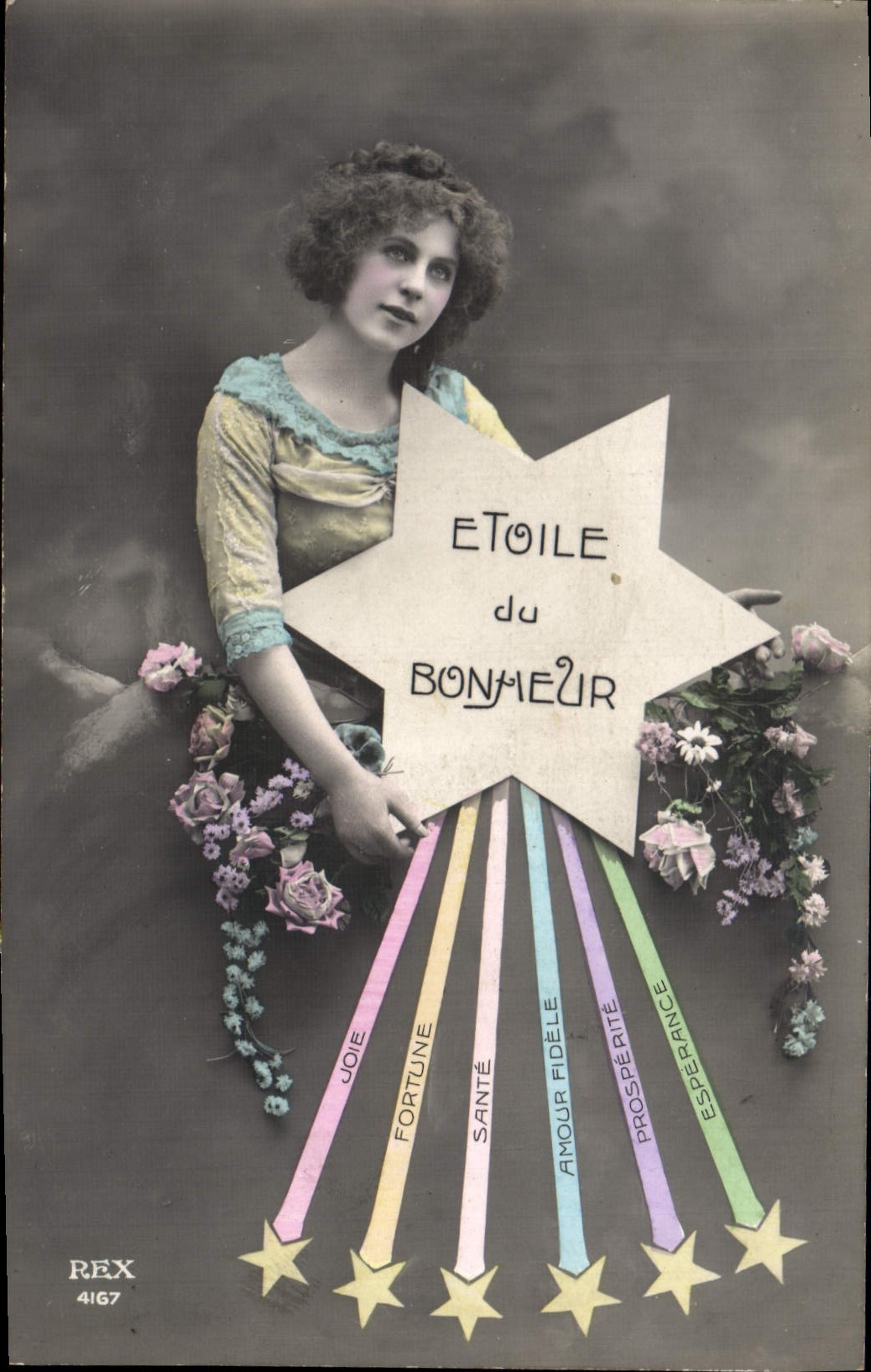 Étoile du Bonheur — Sujet féerique avec étoile et rubans — REX 4167