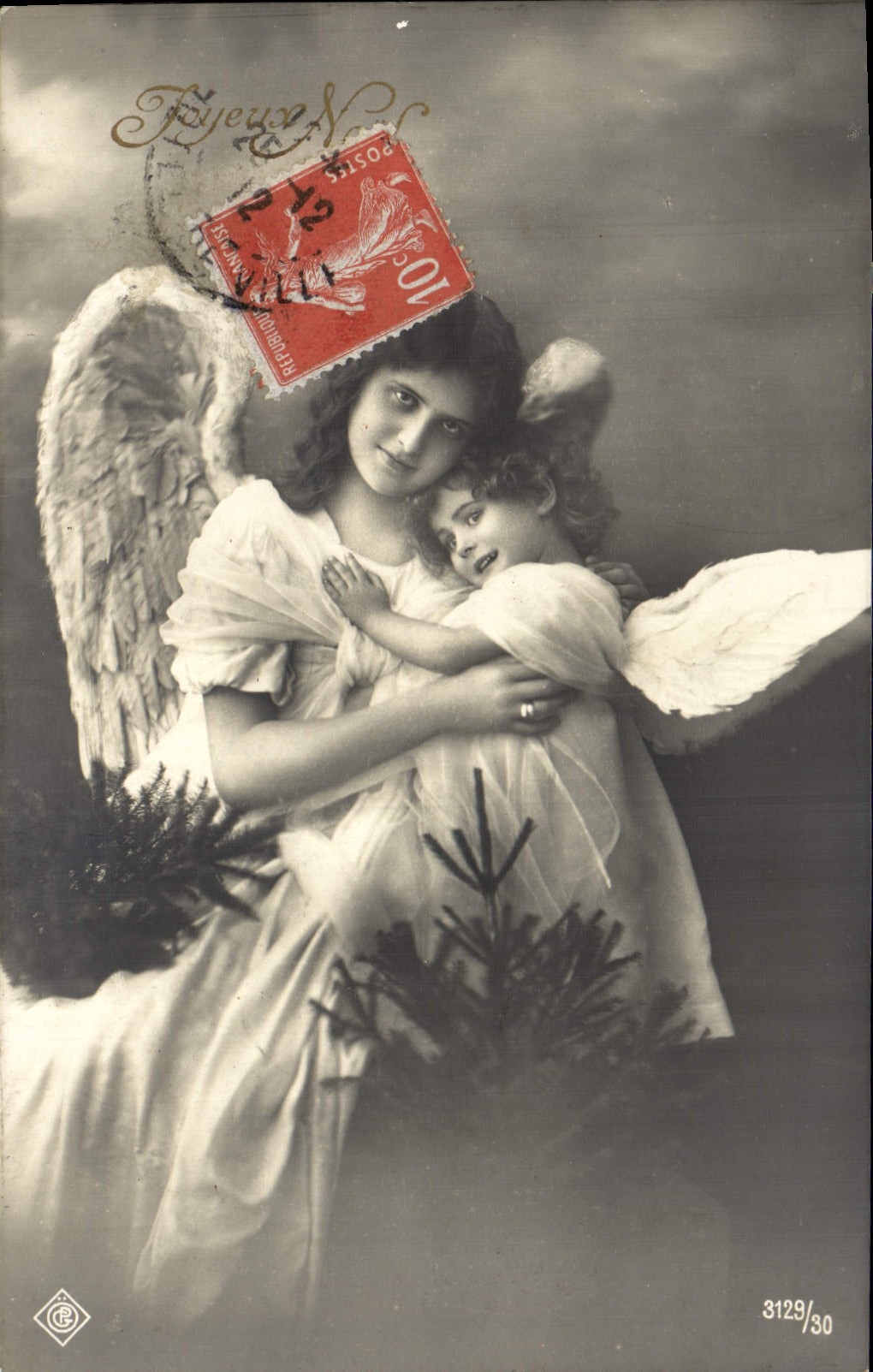 CPA Fantaisie Femme Enfant Ange 