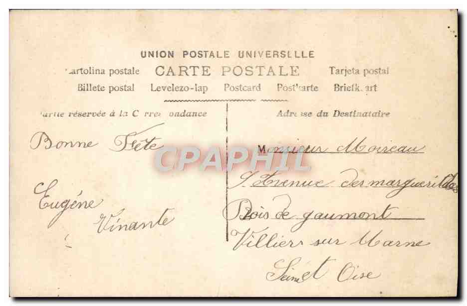CPA Fantaisie Homme  — Rückseite