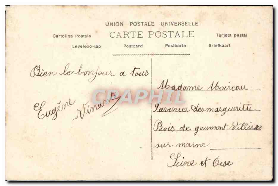 CPA Fantaisie Homme  — Verso