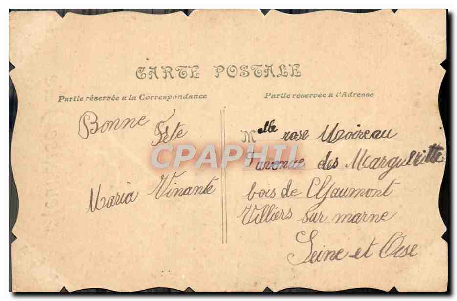 CPA Fantaisie Fleurs — Rückseite