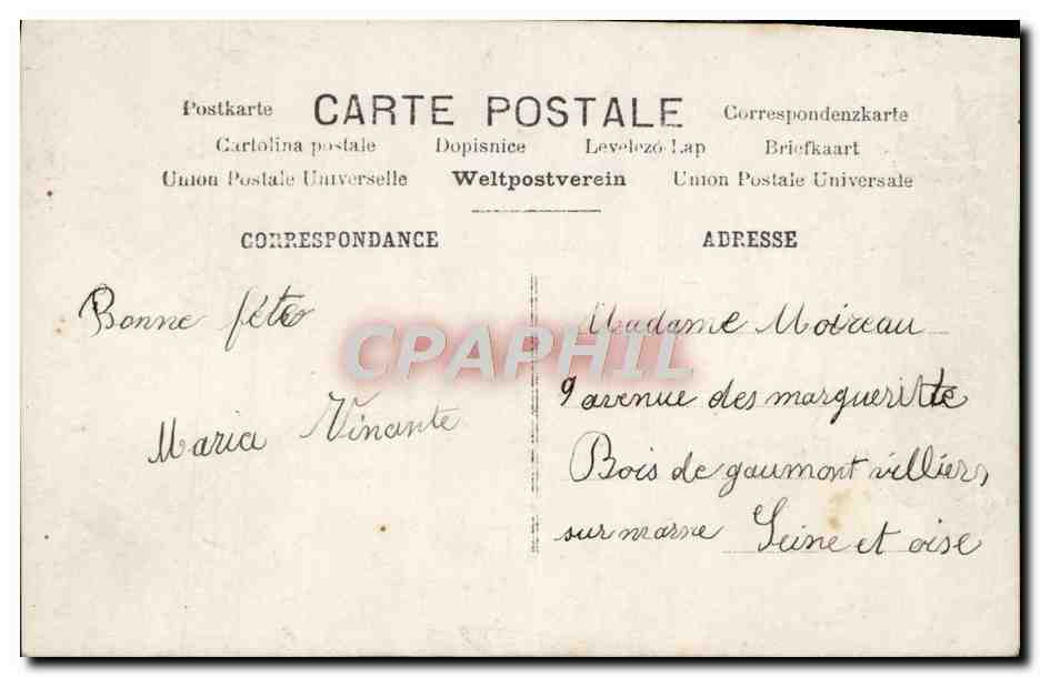 CPA Fantaisie Enfant — Rückseite
