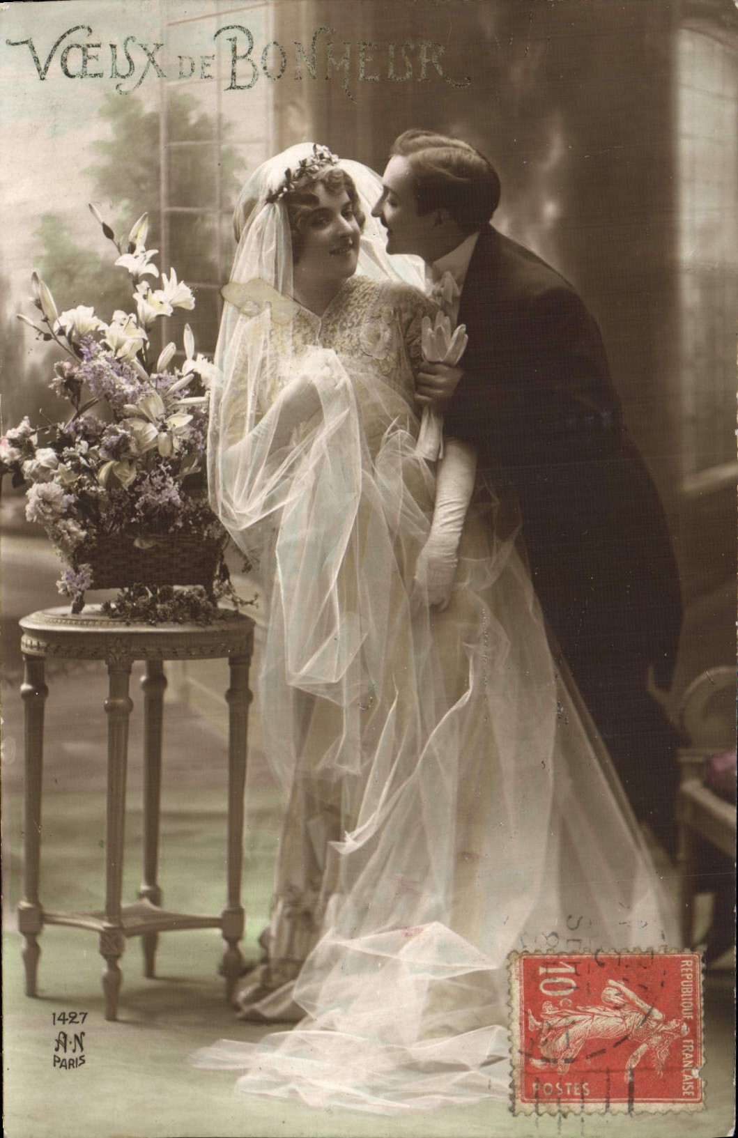 Nouveau couple de mariés — Vœux de Bonneheur — A.N. Paris, n°1427