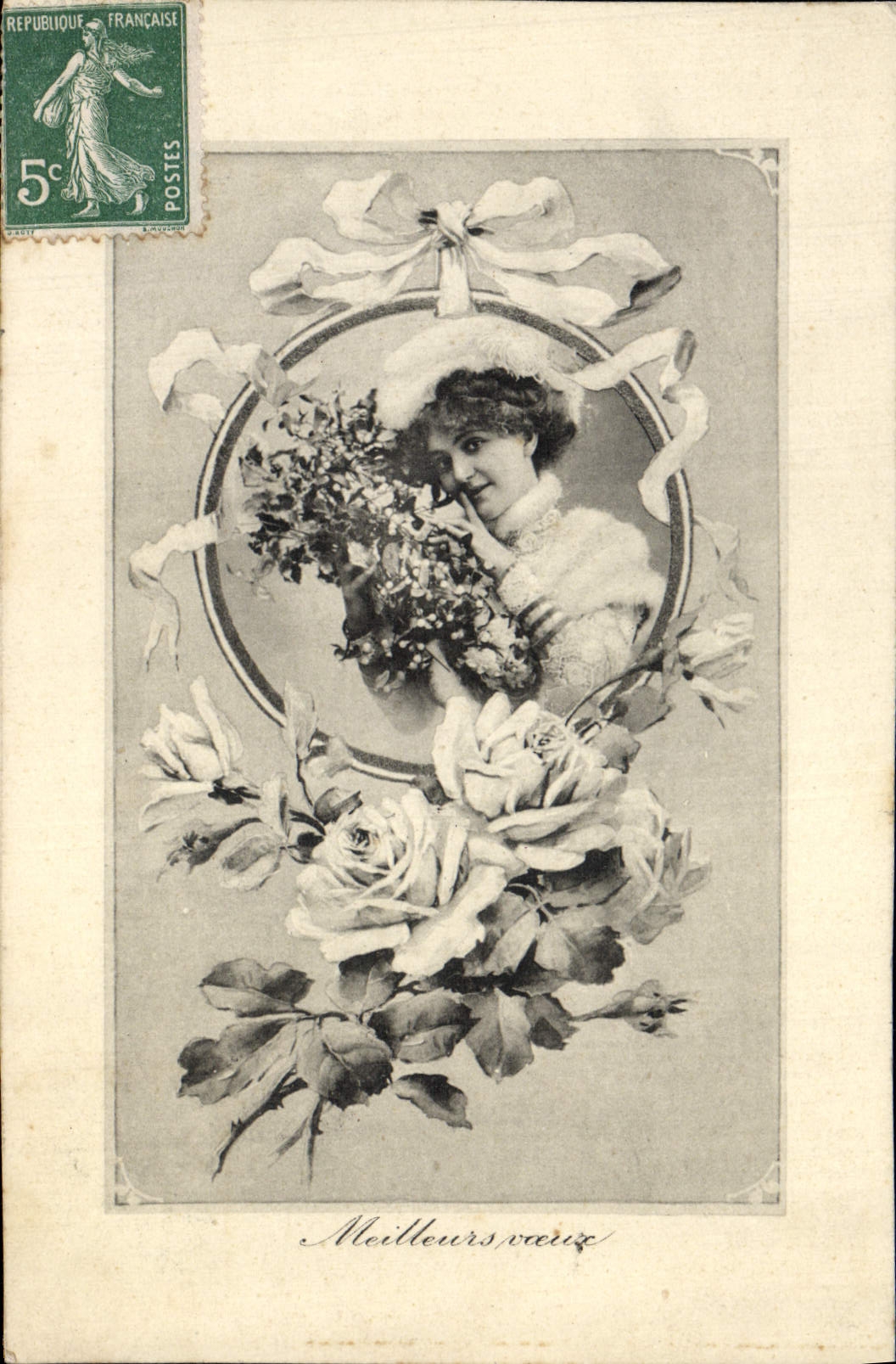 CPA Fantaisie Femme Voeux
