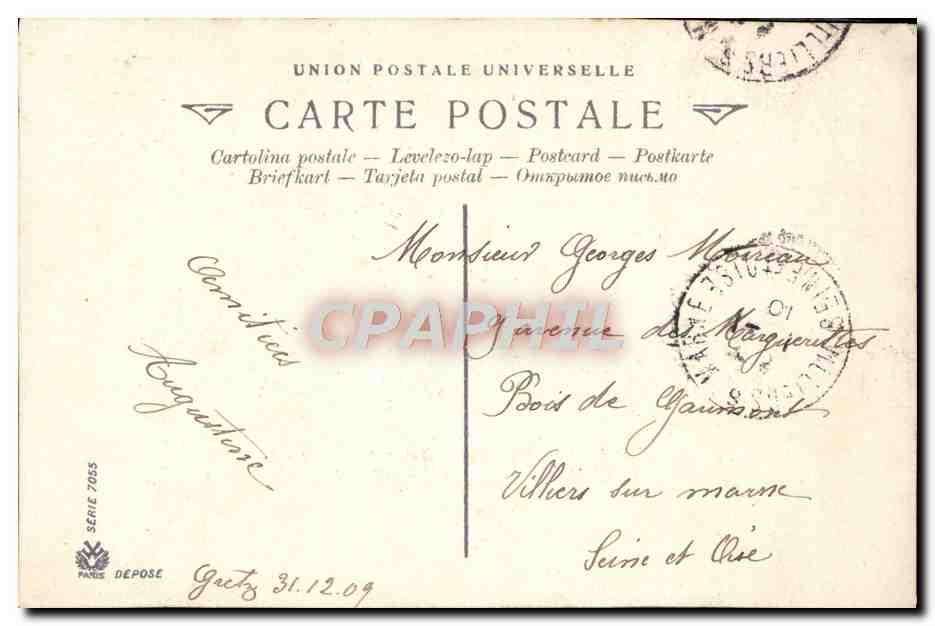 CPA Fantaisie Femme Voeux — Rückseite