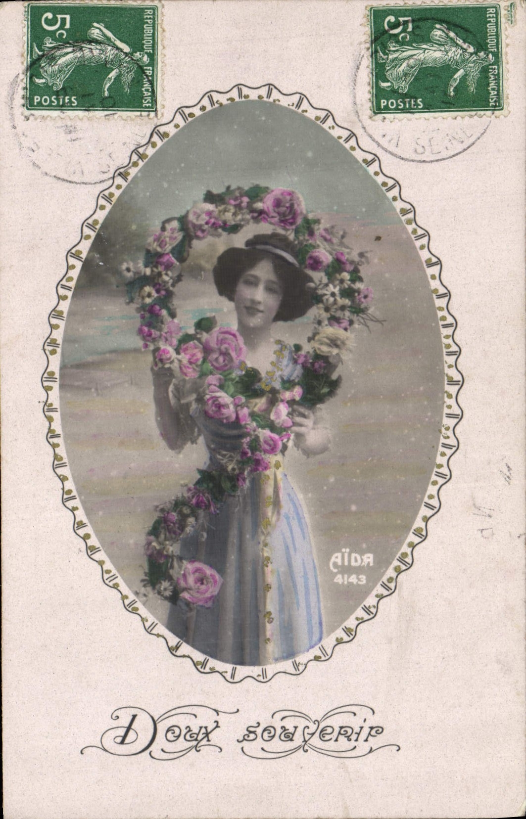 CPA Fantaisie Femme Doux souvenir