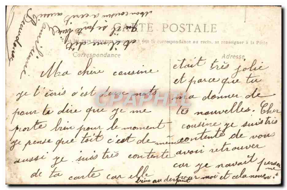 CPA Fantaisie Fleurs — Back