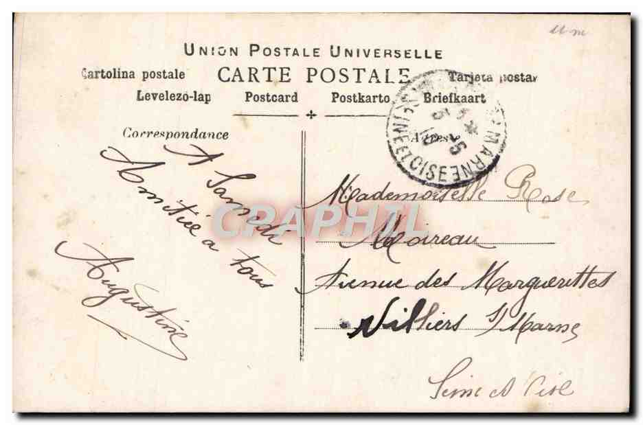 Jeune femme en robe colorée — Souvenir de Printemps — Irène, n°3307 — Verso