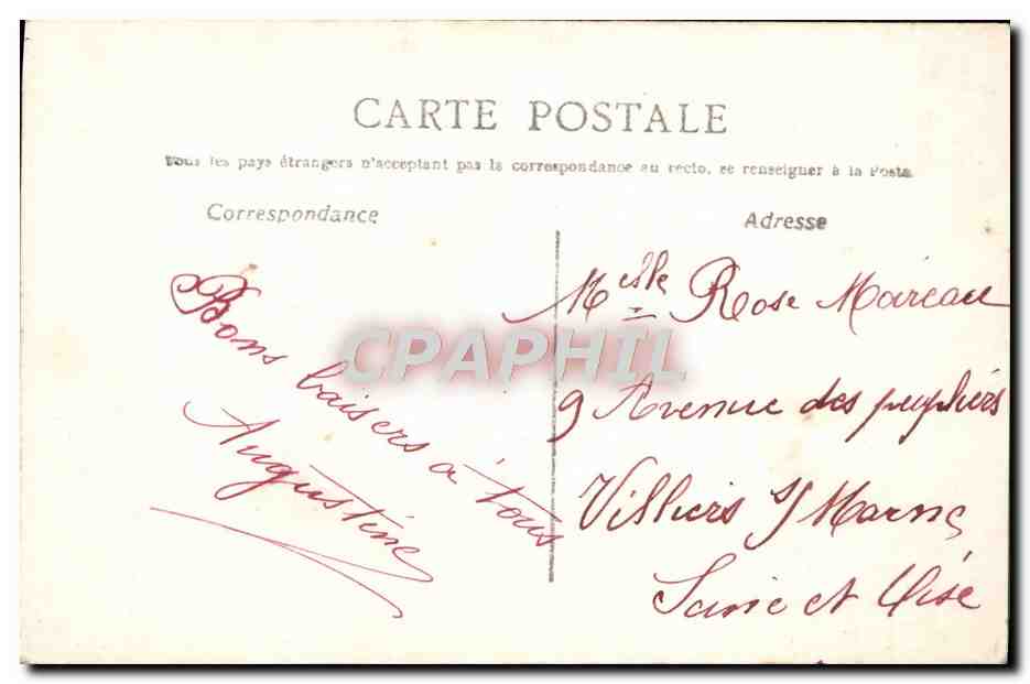 CPA Fantaisie Femme Timbre Semeuse  — Rückseite
