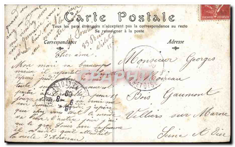 CPA Fantaisie Femme Vendanges d'amour Vigne Vin — Verso