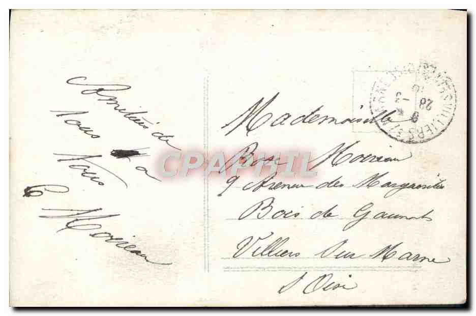 Femme en robe violette tenant un panier de fleurs — Joyeuses Pâques — éditeur SOL, n° 654 — Verso