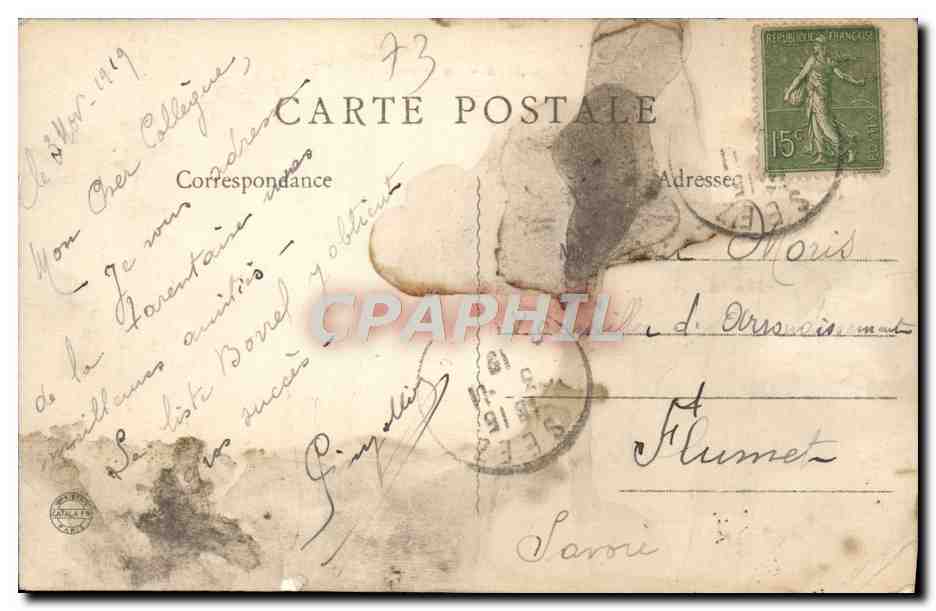 CPA Savoie Moutiers La grand rue  — Rückseite