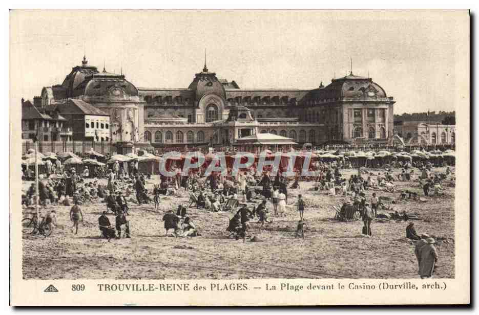 CPA Trouville Reine Des Plages La Plage Devant La Casino