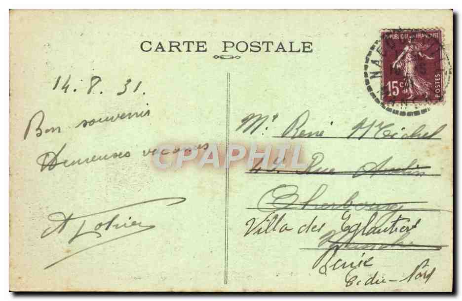 CPA Environs de Cherbourg Urville Landemer Chalets Les Falaises Et La Cote — Rückseite