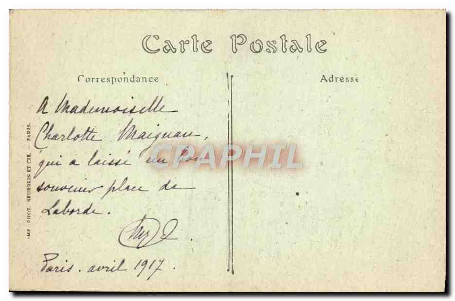 CPA Paris Boulevard Malesherbes Et I'Eglise Saint Augustin — Rückseite