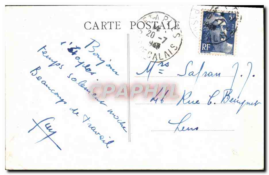 Le Touquet-Paris-Plage — Das Rathaus — Coll. Meuret — Rückseite