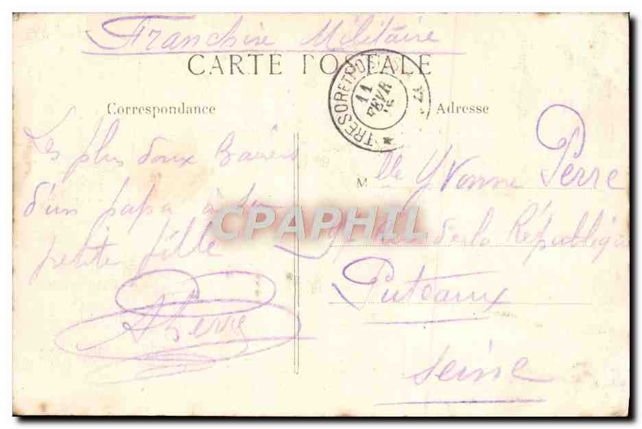 Louvain — L'Hôtel de Ville et la Cathédrale bombardées — L. C. H. — Verso
