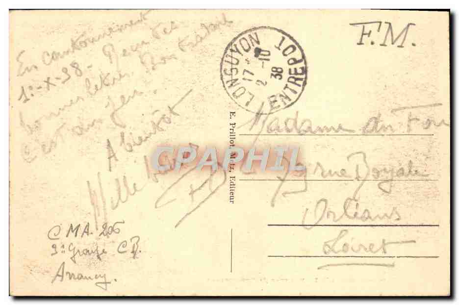 CPA St Pierrevillers Vue Prise De Remenoncourt cachet Longuyon Entrepot Militaria — Verso