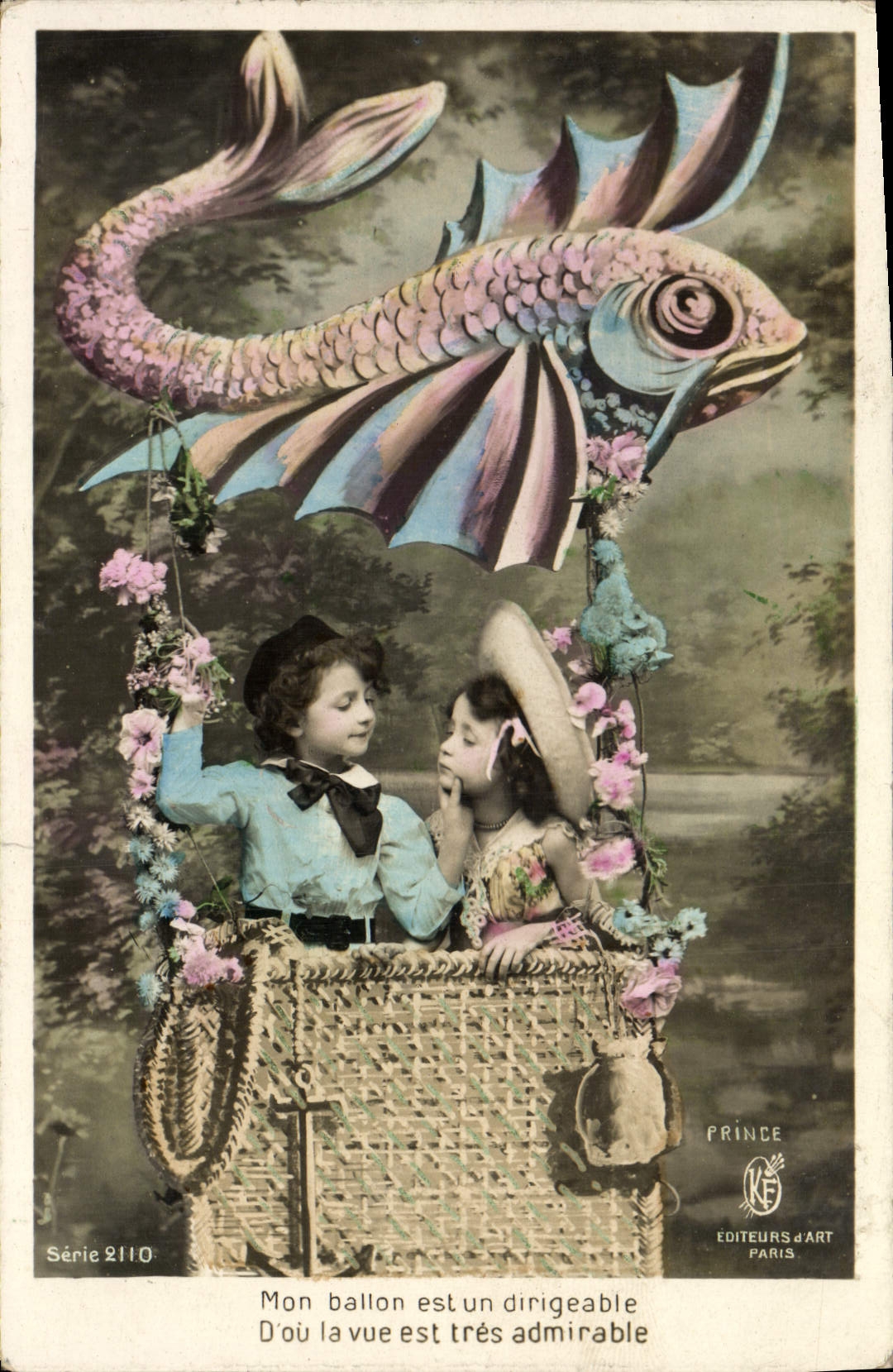 CPA Fantaisie Enfants Mon Ballon Est Un Dirigeable Poisson 