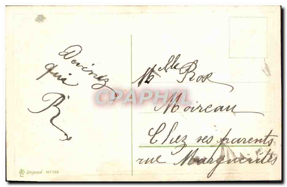 CPA Fantaisie Fleurs Poissons — Verso