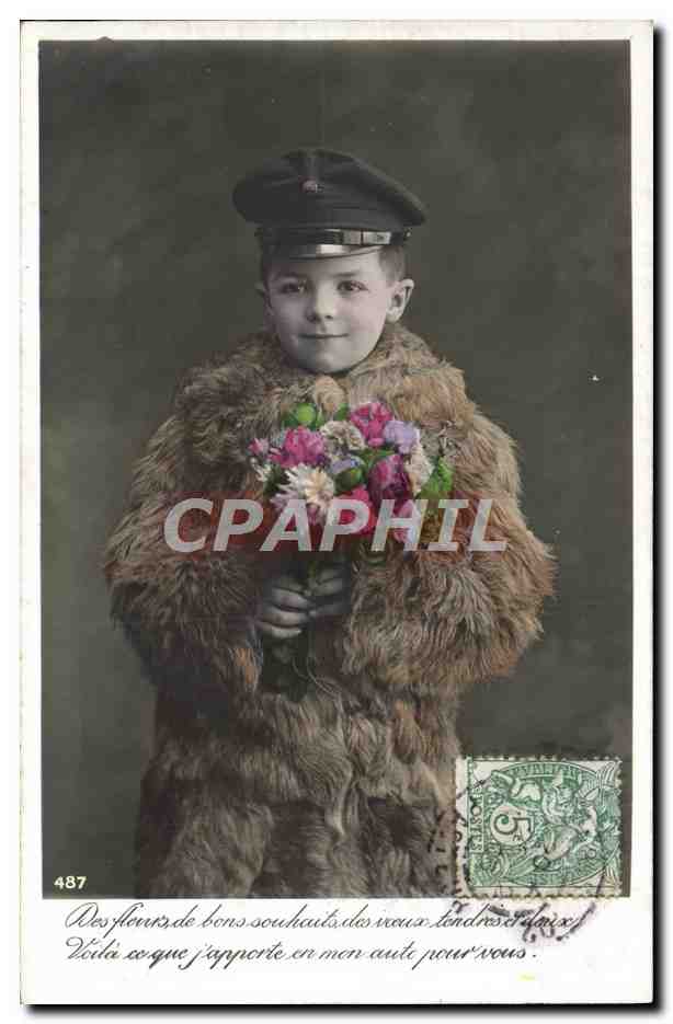 CPA Fantaisie Enfant Manteau de fourrure 