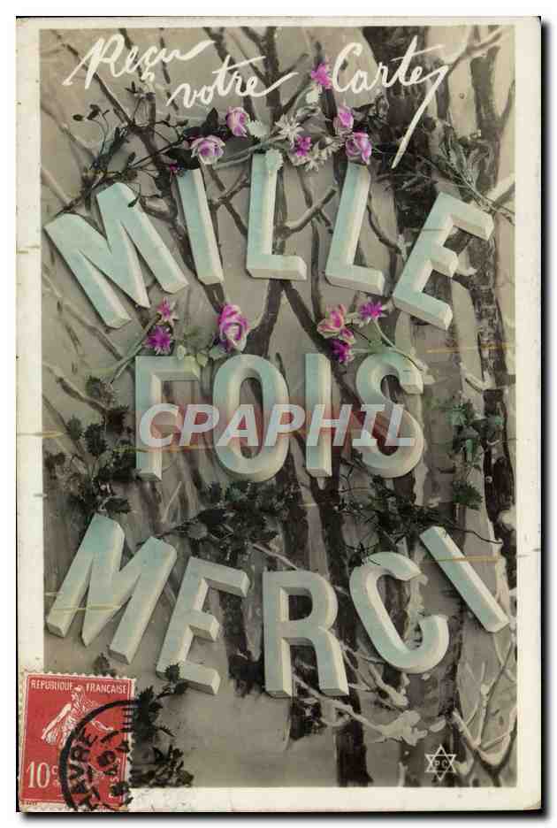 CPA Fantaisie Mille fois merci 