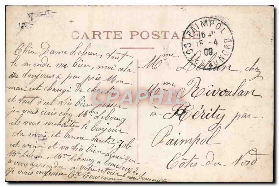 CPA Fantaisie Mille fois merci  — Rückseite