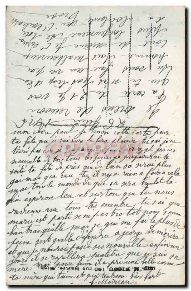 CPA Fantaisie Fleurs Santons — Verso
